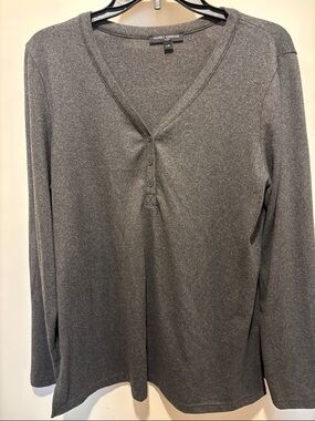 Mario Serrani Charcoal Gray Knit Henley